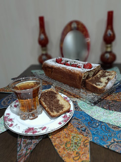 عکسی از دستور کیک دو رنگ