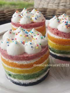 Foto resep Rainbow Cake Kukus Mini