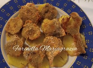 Foto di Carciofi bio panati al forno con contorno di patate 👩‍🍳