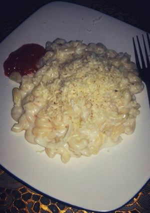 Foto resep macaroni saus carbonara