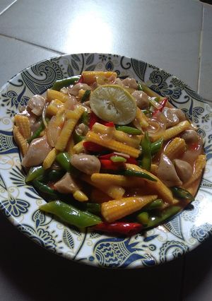 Foto resep Tumis-tumis baby corn asam manis ala chef gagal