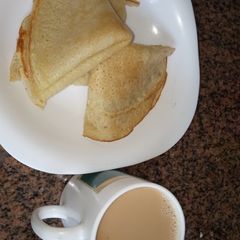 A picture of Pancakes andmilktea #4weekchallage.