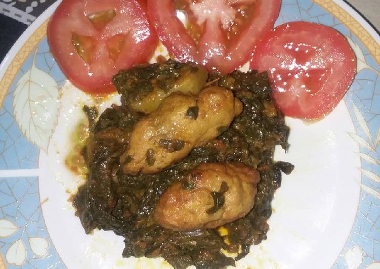 Kafta kabab with spinach