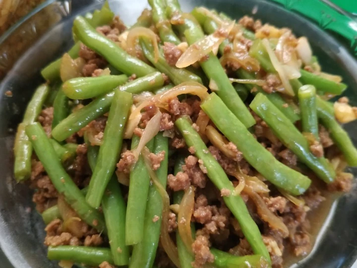 Langkah Mudah untuk Menyiapkan Resep  Tumis/ Oseng Daging Cincang dan Baby Buncis yang Enak Banget, Enak Banget