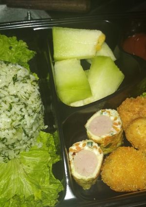 Foto resep Bento Nasi hijau