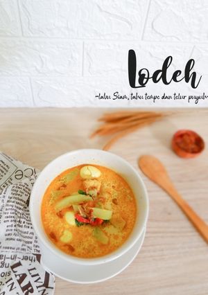 Foto resep 047. Lodeh labu Siam tahu tempe dan telur puyuh