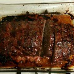 A picture of Bourbon Venison Meatloaf.