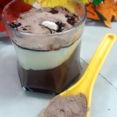 A picture of Chocolate milk pudding.