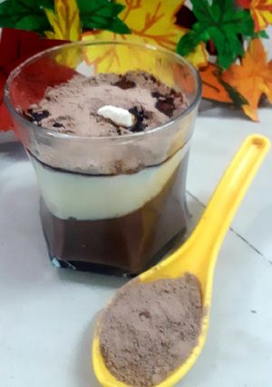 A picture of Chocolate milk pudding.