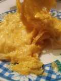 Tallarines de creps con salsa de choclo