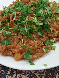 عکسی از دستور خوراک بادمجون و سویا