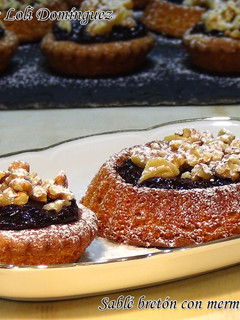 Una foto de Sablé bretón con mermelada y nueces