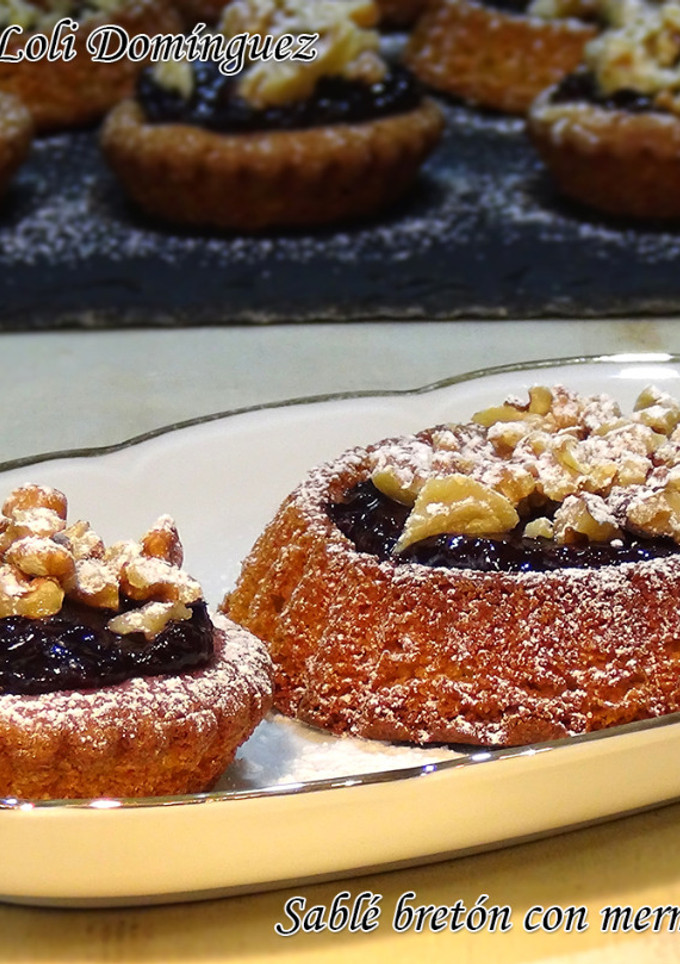 Una foto de Sablé bretón con mermelada y nueces