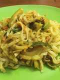 Fideos de arroz con salteado de verduras varias