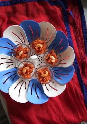 A picture of Gajar ka halwa bites.