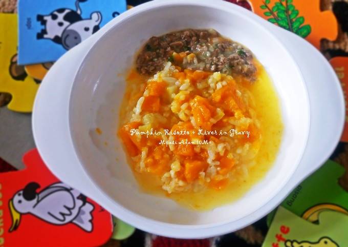 Resep [MPASI 10M+] Pumpkin Risotto + Liver in Gravy, Enak Banget