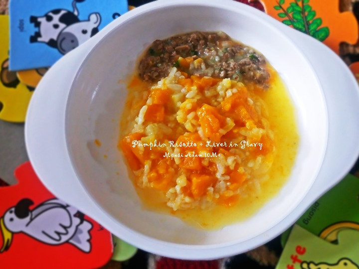 Resep [MPASI 10M+] Pumpkin Risotto + Liver in Gravy, Enak Banget