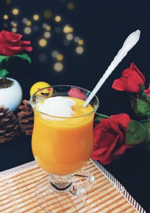 عکسی از دستور میلک شیک انبه