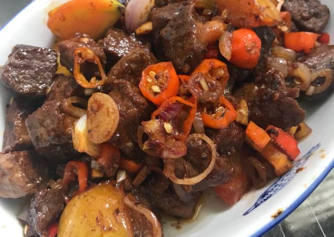 Resep Sapi bakar tumis pedas, Bikin Ngiler
