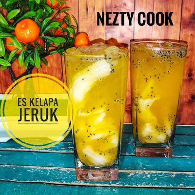 Cara Membuat Es Marimas Jeruk Resep Es kelapa jeruk oleh NeztyCook - Cookpad