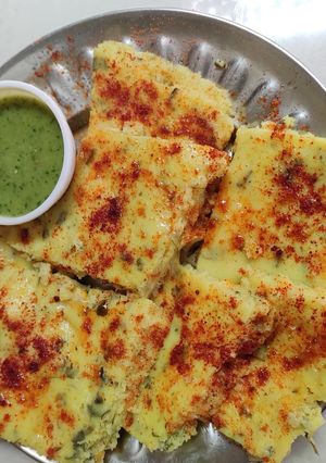 A picture of Corn Dhokla.