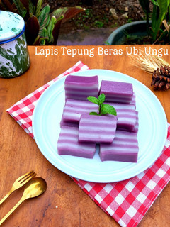 Foto resep Lapis Tepung Beras Ubi Ungu