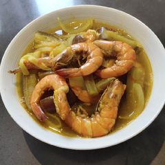 A picture of Shrimps with Eggplant.