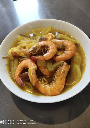 A picture of Shrimps with Eggplant.
