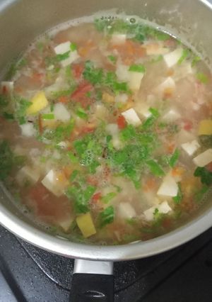 Foto resep Soup tahu udang