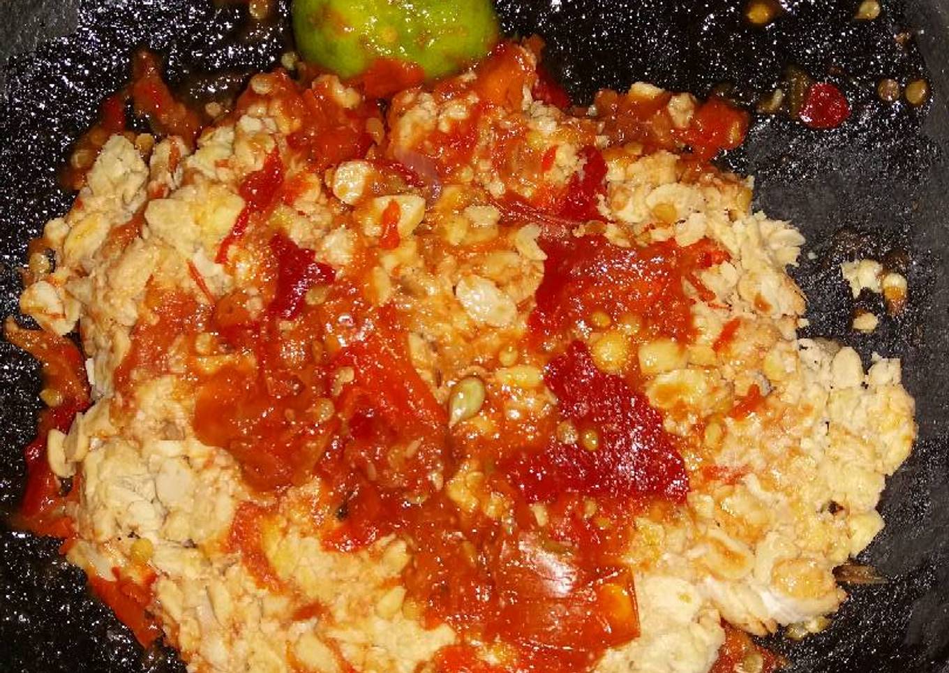 Penyet tempe rebus limau