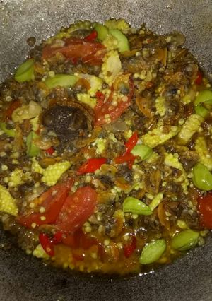 Foto resep Kerang oseng pedas.
