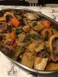 Kid Goat with Vegetables and Bone Marrow, Pot-au-Feu Style (Reimagined)