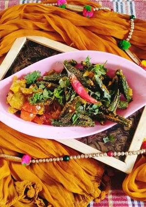 A picture of Besan Bhindi Masala 😋😋😋😋.
