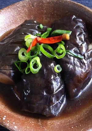 A picture of Braised Eggplant ‘Nibitashi’.