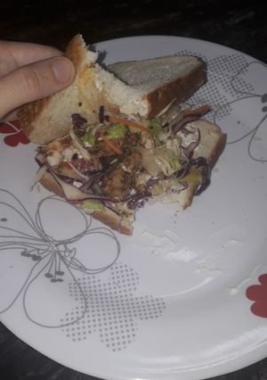 Una foto de Sándwich con pollo que sobró