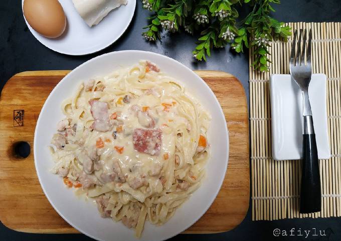 Fettucine Carbonara Rumahan