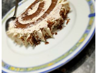Bûche de Noël au chocolat et crème vanille