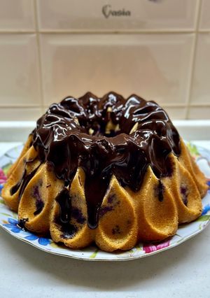 Фото Пиріг з лаймом та лохиною🥧 (або чорницею).