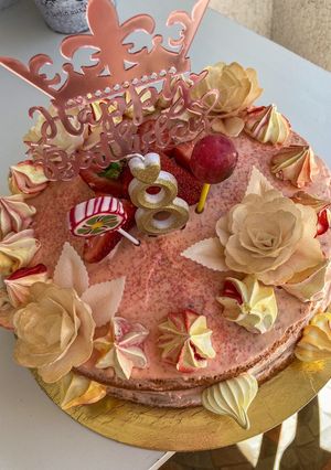 Epres-mascarpone krémes torta 🍓 recept fotója