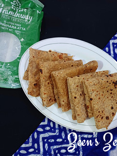 A picture of Water Chestnut and Wheat flour Rotis.
