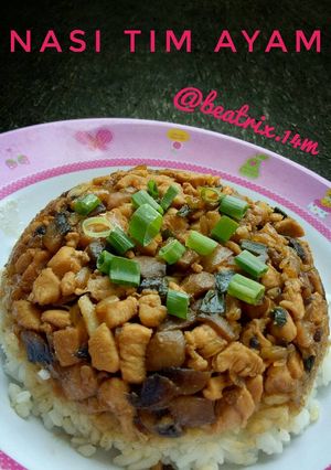 Foto resep Nasi tim ayam jamur