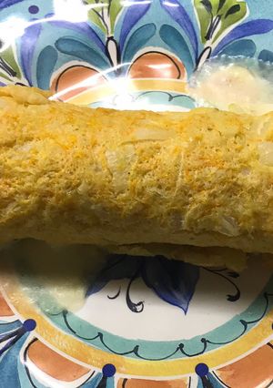 Una foto de 🌯Pionono anaranjado🥕#rápidas