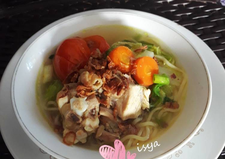 Cara Menyiapkan Sup ayam mie (menu anak) yang sempurna