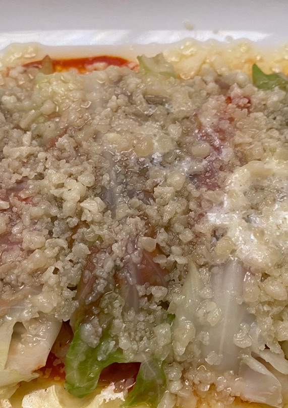 Una foto de Hojas de repollo rellenas de fritada de atún