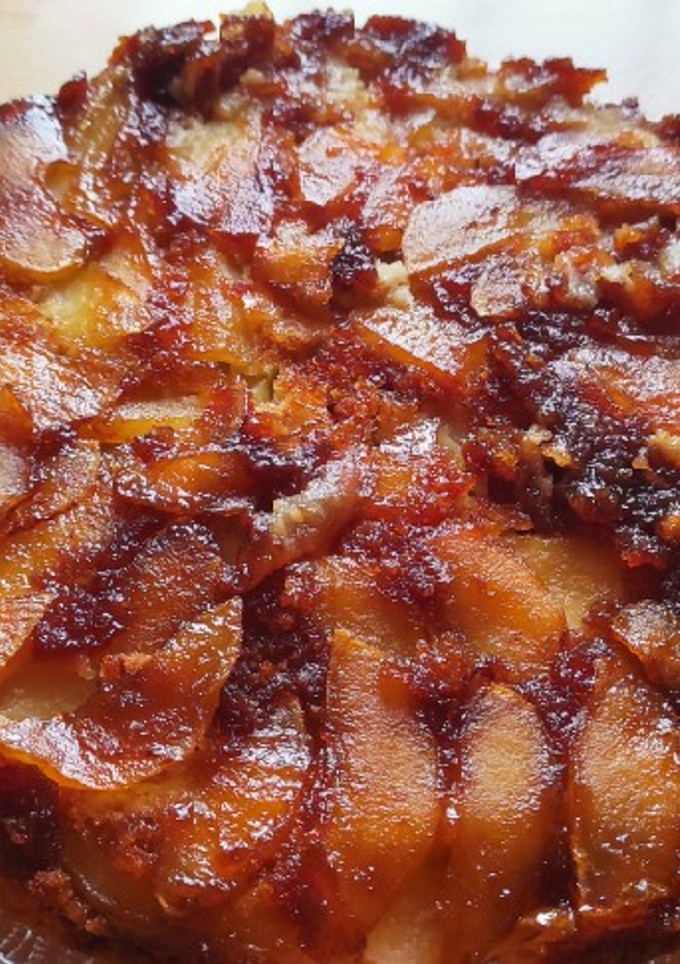 Una foto de Tarta invertida de manzanas