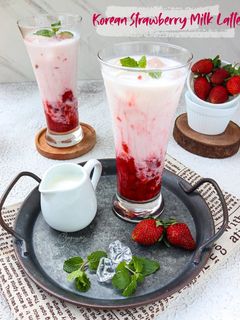 Foto resep Korean Strawberry Milk Latte