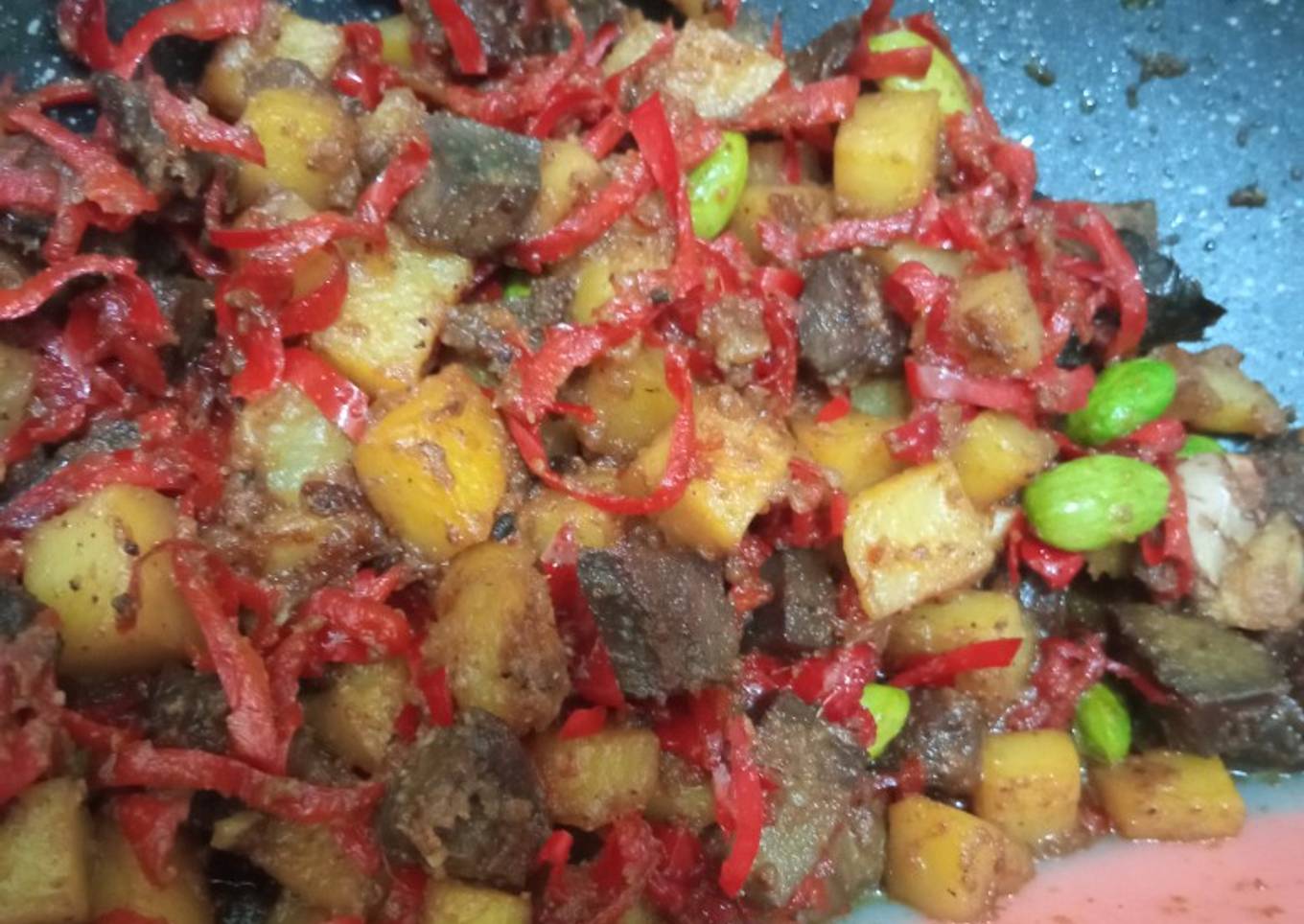 Sambel goreng ati kentang /sambe goreng pete, khas cirebon