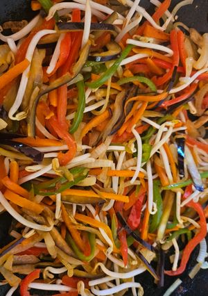 Una foto de Vegetales al wok