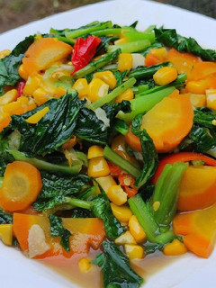 Foto resep Tumis Sawi & Jagung
