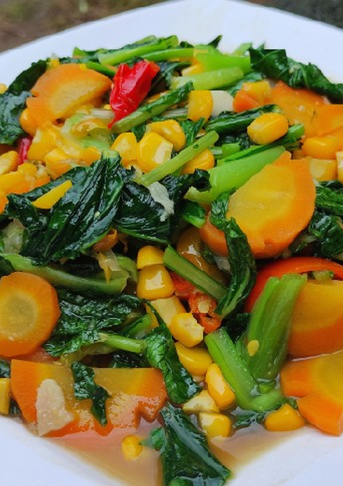 Foto resep Tumis Sawi & Jagung